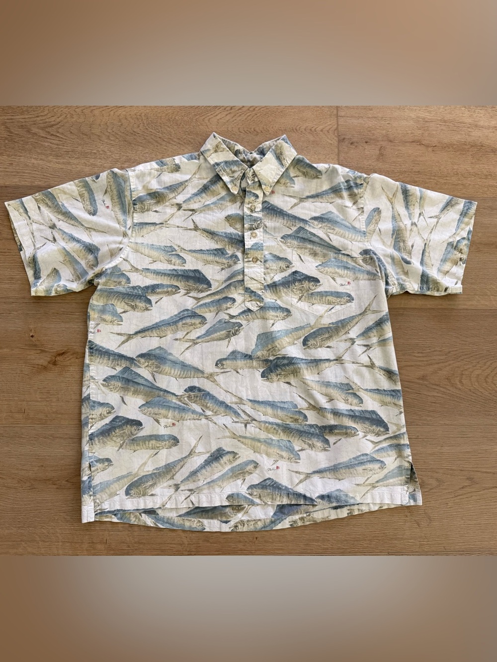 Reyn Spooner Gyotaku by Naoki Fish Print Hawaiian Aloha Shirt XL